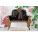 Miniature sofa 1:4 scale upholstered wooden dollhouse 