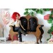 Miniature sofa 1:4 scale upholstered wooden dollhouse 
