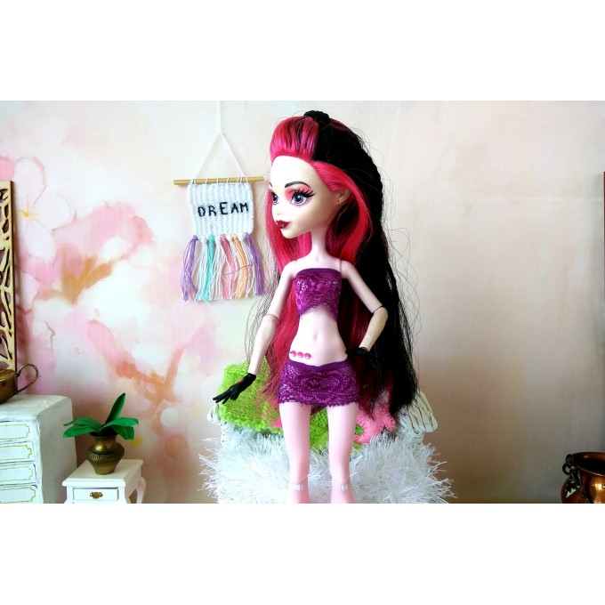 MH doll lingerie set, pink violet black color panties bra