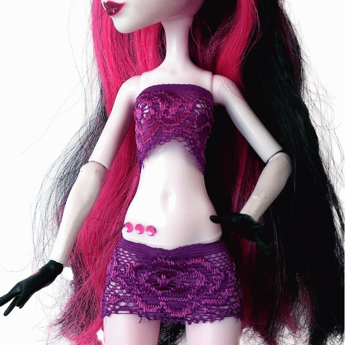 MH doll lingerie set, pink violet black color panties bra