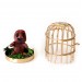 Miniature troll in the cage, dollhouse figurine pet animal 