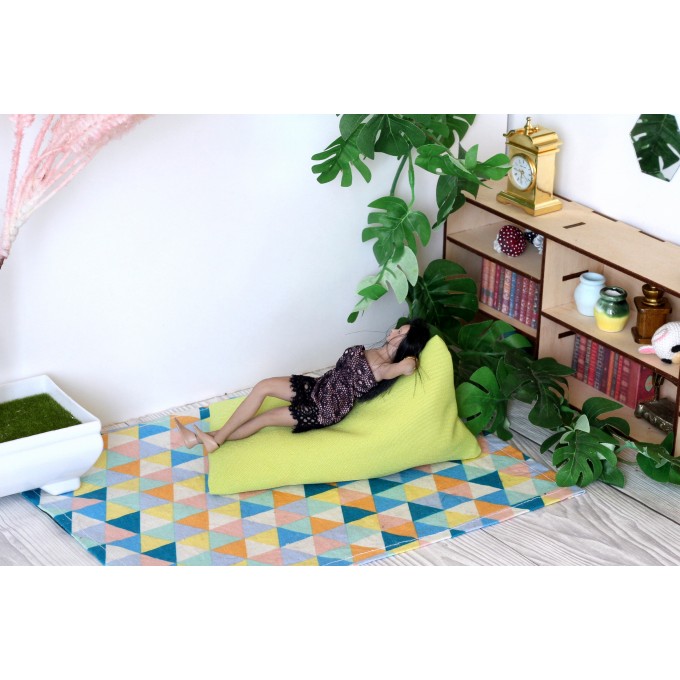 Miniature beanbag dollhouse furniture chair seat 