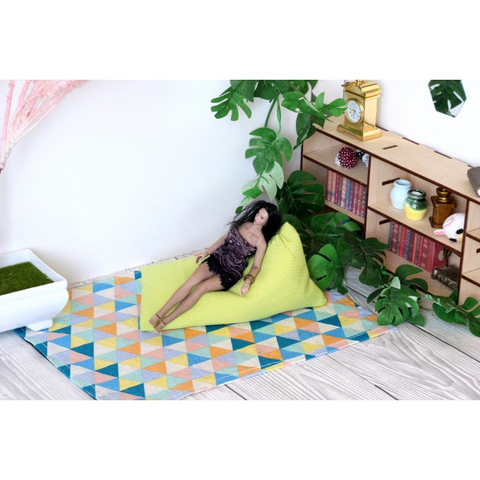 Miniature beanbag dollhouse furniture chair seat 