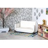 Dollhouse sofa white color with metal legs. Miniature furniture