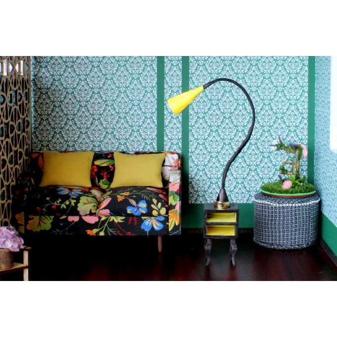 FREE DOWNLOAD dollhouse wallpaper green damask 