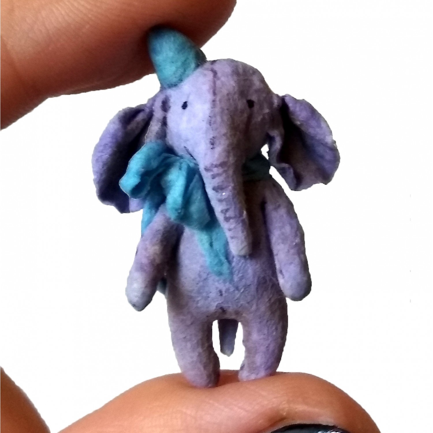 Miniature elephant cotton felt dollhouse nursery BJD baby doll toy
