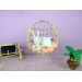 1:12 scale hanging chair, miniature egg cane swing 