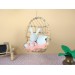 1:12 scale hanging chair, miniature egg cane swing 