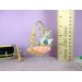 1:12 scale hanging chair, miniature egg cane swing 