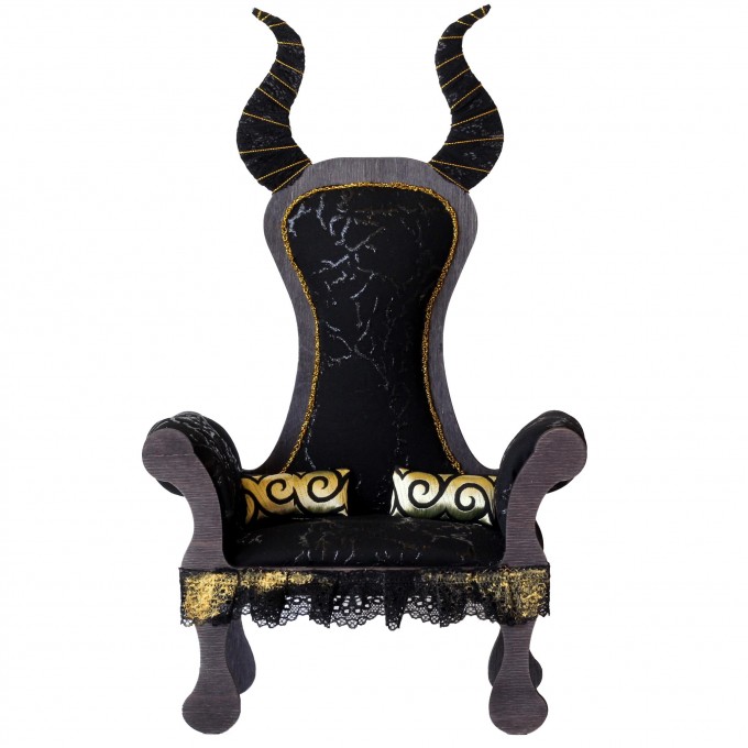 Miniature devil chair 1:4 scale. Wooden dollhouse furniture 