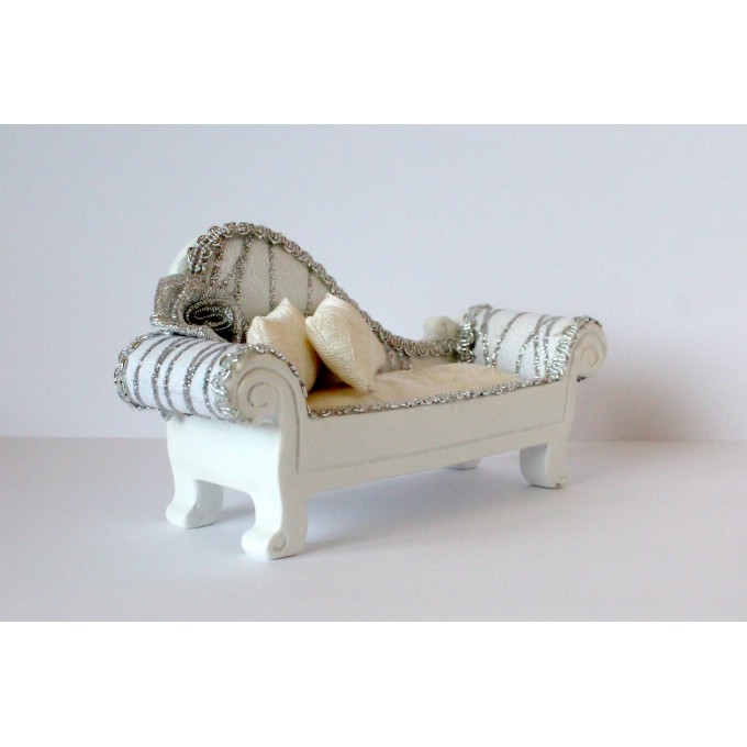 Miniature Victorian sofa 1:12 scale. Gypsum dollhouse