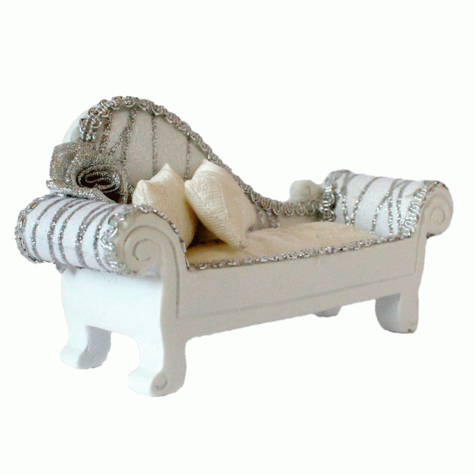 Miniature Victorian sofa 1:12 scale. Gypsum dollhouse