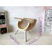 Miniature chair, 1/3 scale modern dollhouse shell armchair 