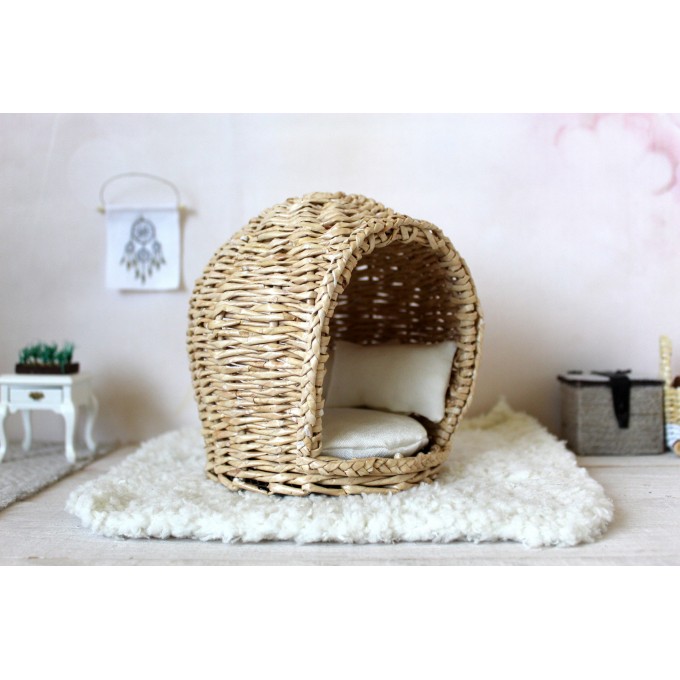 Miniature dollhouse furniture 1:12 scale. Fairy wicker 