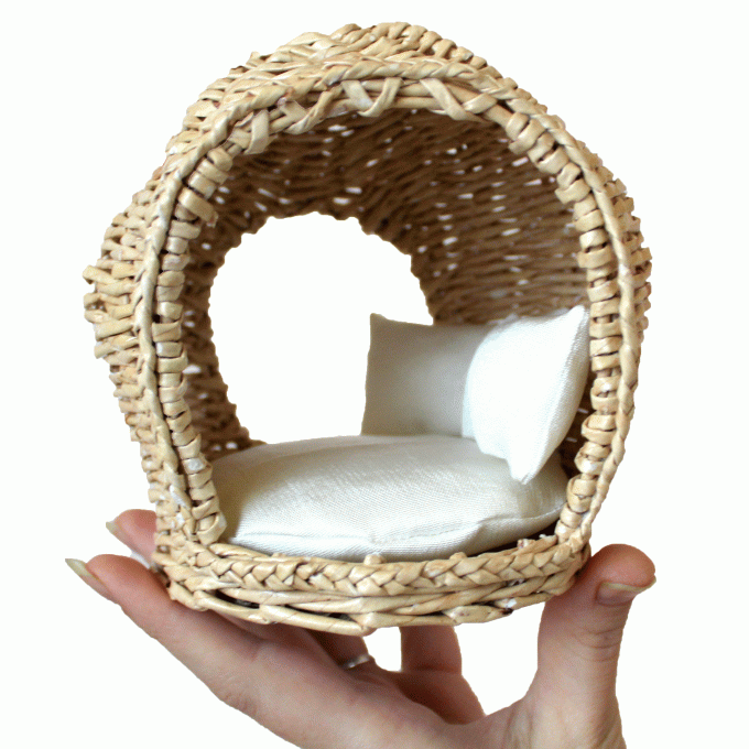 Miniature dollhouse furniture 1:12 scale. Fairy wicker 