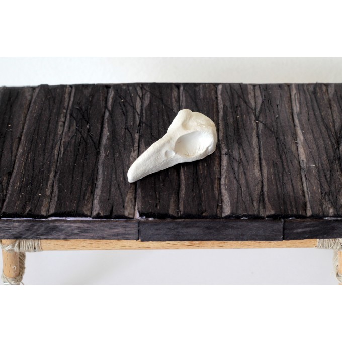 Miniature bird skull, raven crow blackbird gothic decor