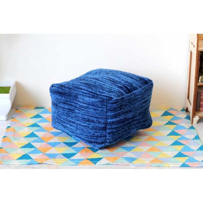 Miniature furniture pouf bed 2 in 1 seat 1:6 scale