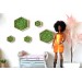 Miniature hexagon moss wall art framed dollhouse interior 