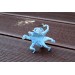 Miniature octopus replica, cotton felt figurine blue