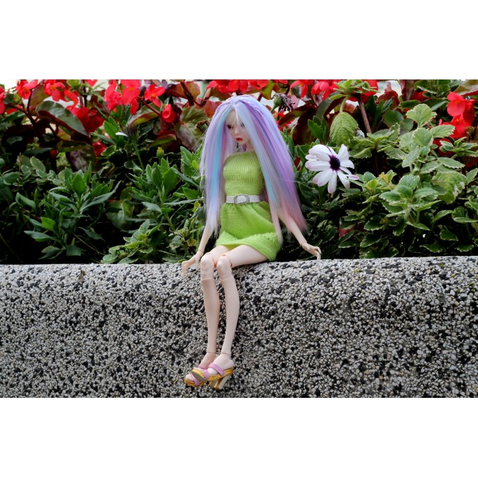 Popovy sisters doll wig unicorn, long straight hair for 1:4