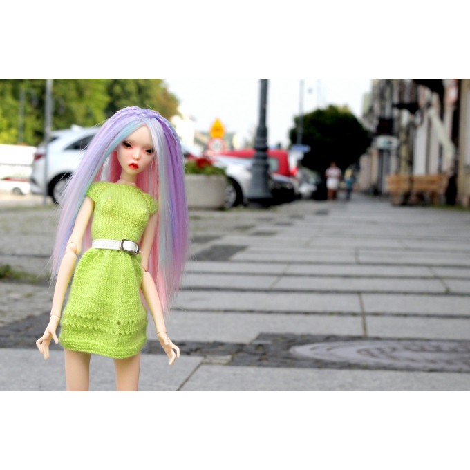 Popovy sisters doll wig unicorn, long straight hair for 1:4