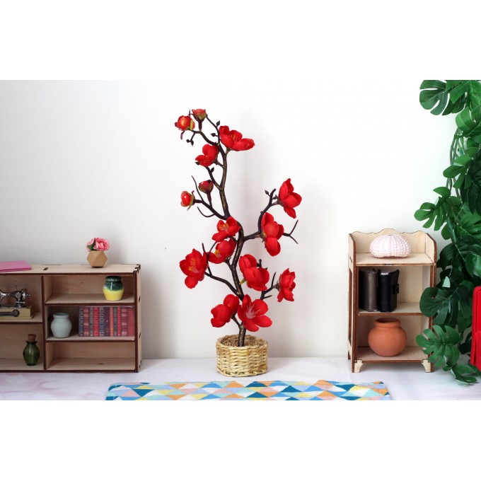 Miniature cherry blossom tree, potted unicorn dollhouse