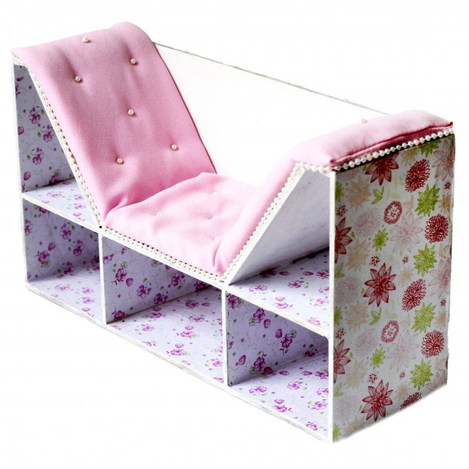 Bookcase chair 2 in 1 miniature dollhouse furniture