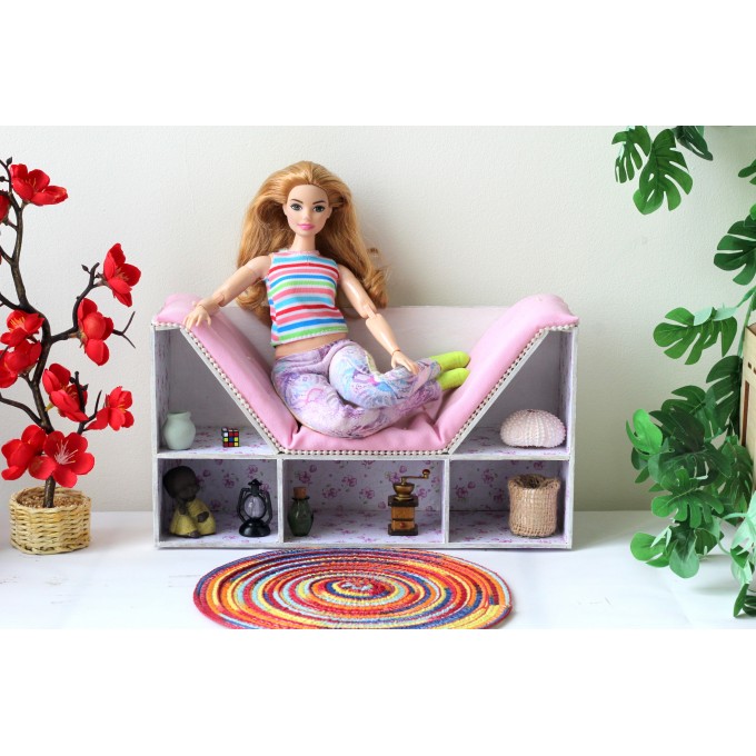 Bookcase chair 2 in 1 miniature dollhouse furniture