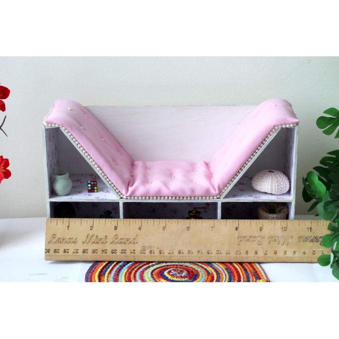 Bookcase chair 2 in 1 miniature dollhouse furniture