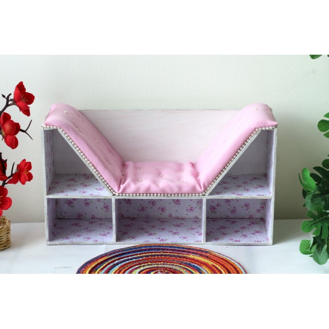 Bookcase chair 2 in 1 miniature dollhouse furniture