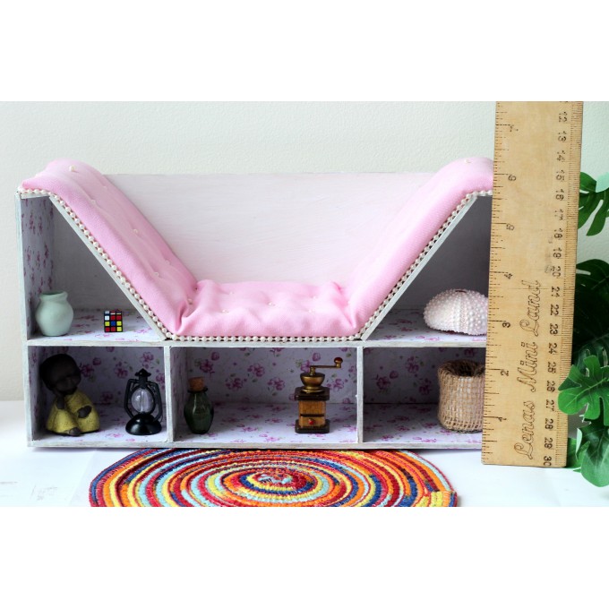 Bookcase chair 2 in 1 miniature dollhouse furniture