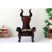 Miniature chair with horns, goth devil dollhouse furniture. 