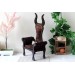 Miniature chair with horns, goth devil dollhouse furniture. 