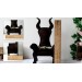 Miniature chair with horns, goth devil dollhouse furniture. 