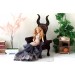 Miniature chair with horns, goth devil dollhouse furniture. 