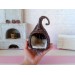 Miniature hanging chair, wicker dollhouse furniture