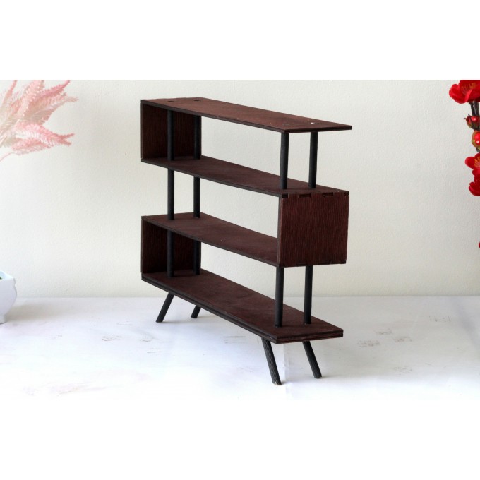 Miniature industrial bookcase, modern dollhouse 