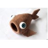 Miniature crochet fish dollhouse pet hideout. Funny 