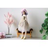 Minifee doll outfit, lace bow dress of top and tu tu skirt