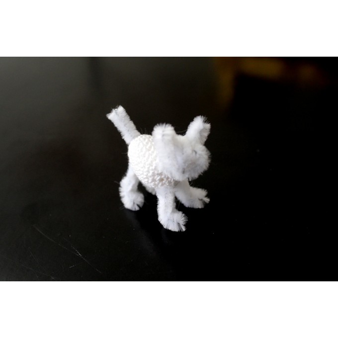 Miniature cat figurine plush crochet tiny dollhouse 
