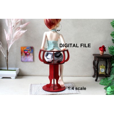 Minifee chair round red digital