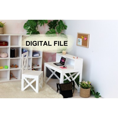 White school desk digital