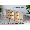 Miniature dollhouse bookcase drawer digital file, BJD