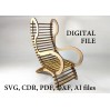 Dollhouse parametric chair digital file, modern 