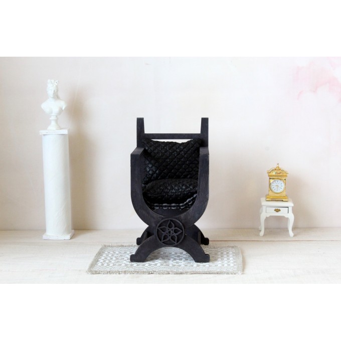 Miniature Tudor chair digital file, 1:6 scale castle 