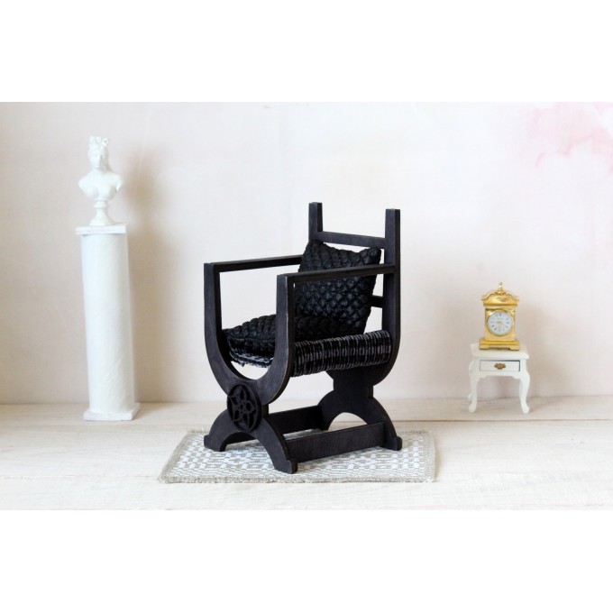 Miniature Tudor chair digital file, 1:6 scale castle 