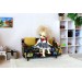 Miniature sofa 1:6 scale bright colorful dollhouse