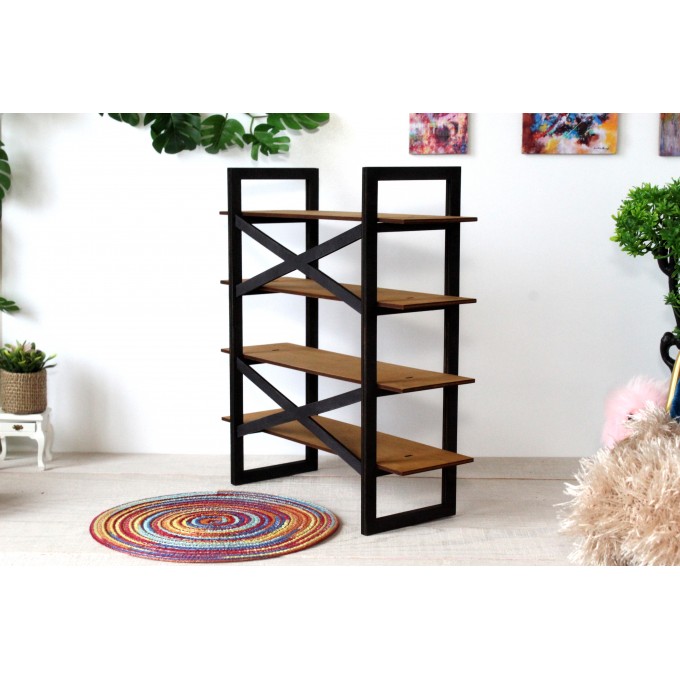 Modern dollhouse bookcase 1:6 scale, handmade 