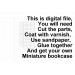 Miniature bookcase digital file kit, dollhouse 