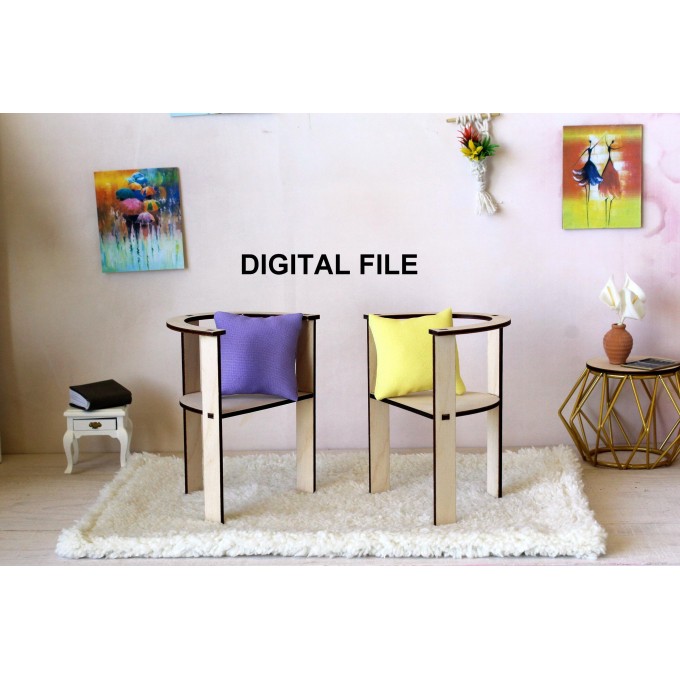 Miniature simple chair laser cut download file